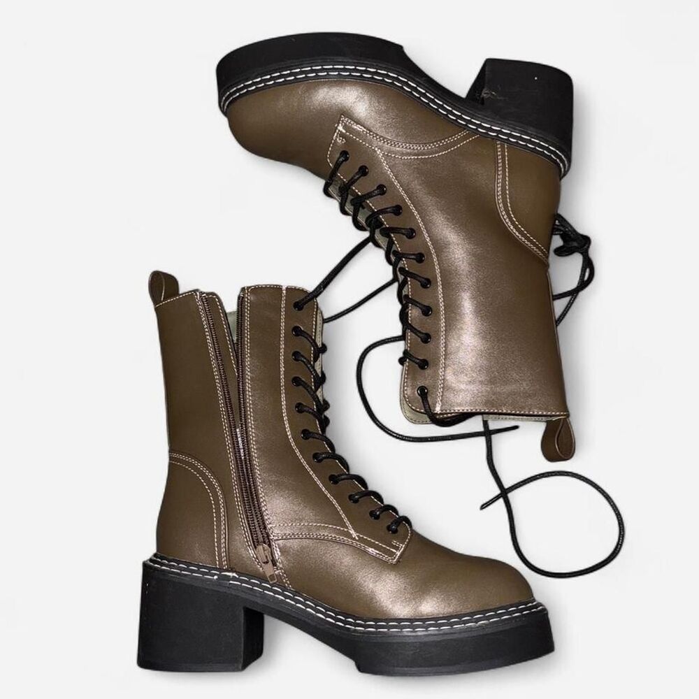 Princess-polly Women's Khaki and Brown Boots